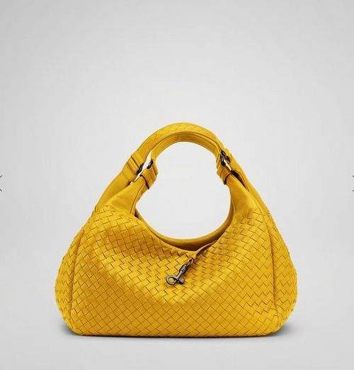 Bottega Veneta Woven Nappa Leather Shoulder Bag 6262 yellow